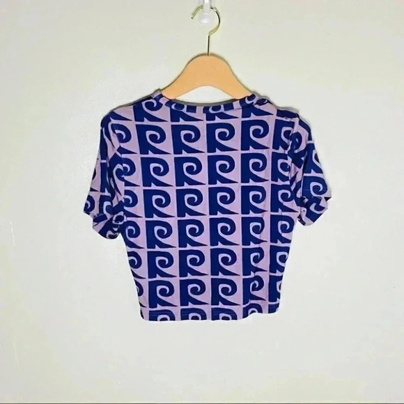 NWT Rhode Coco Crop Tee Cobalt Monogram Purple Luxury Street Style - Picture 8 of 9